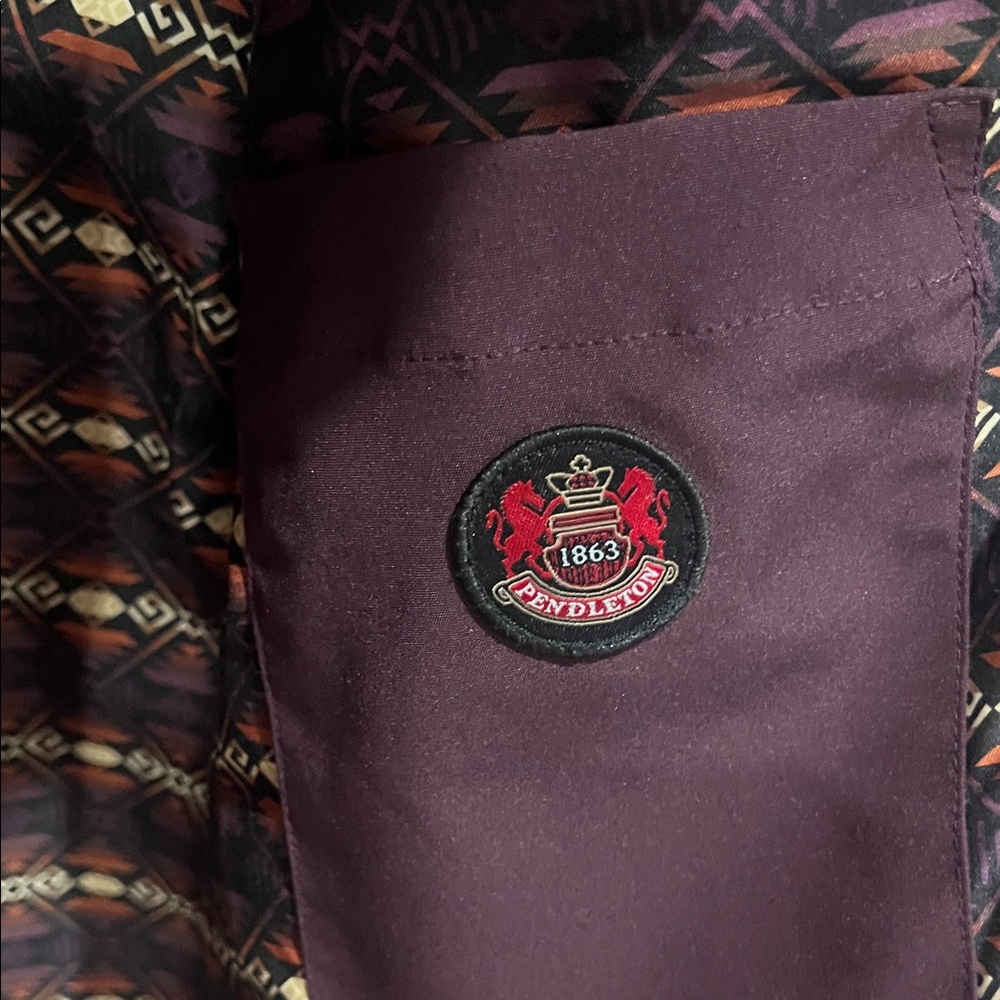 Pendleton Deep Purple Hooded Jacket, Size Medium - image 7